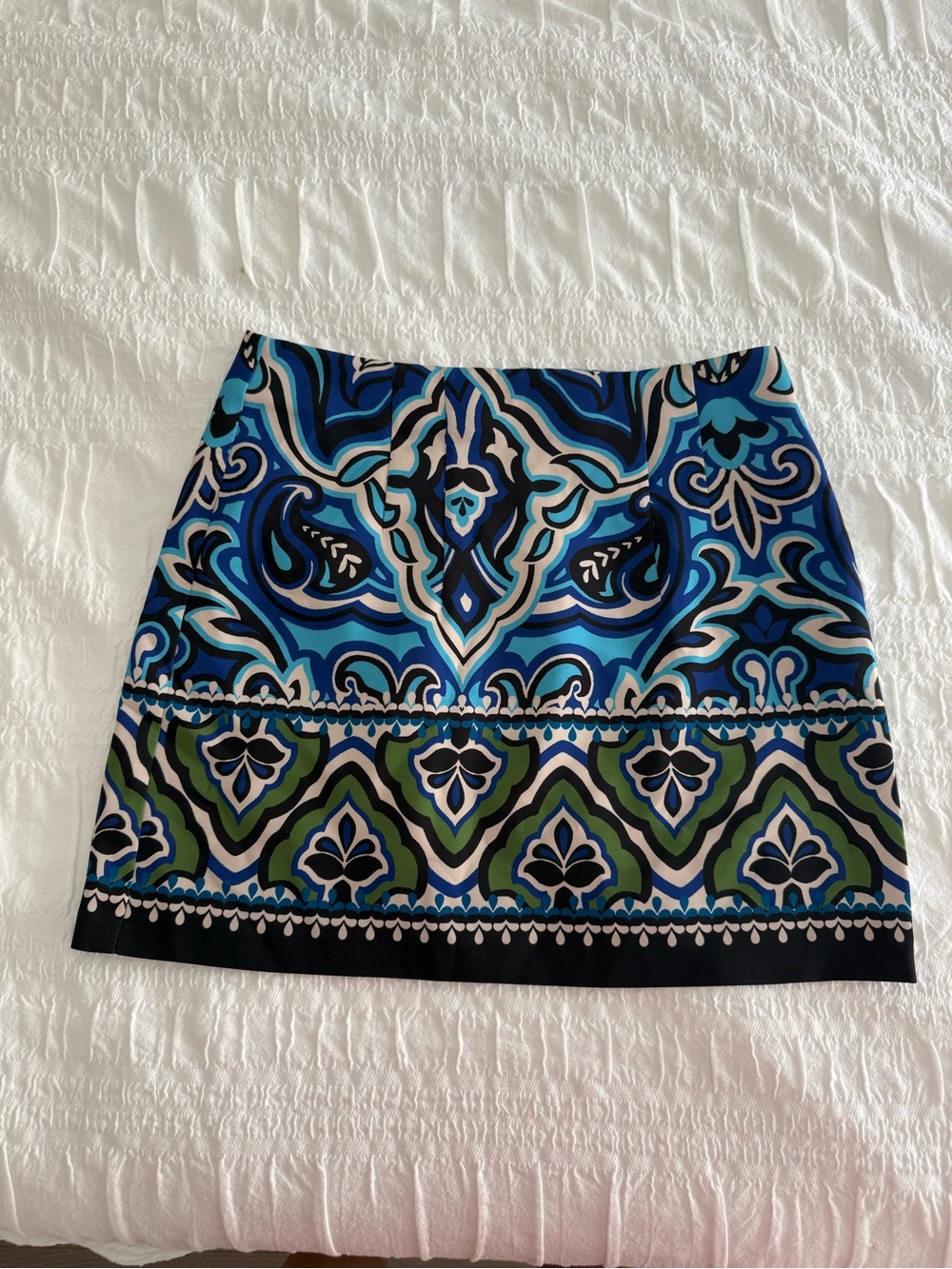 Zara Blue, Teal & Green Printed Mini Skirt